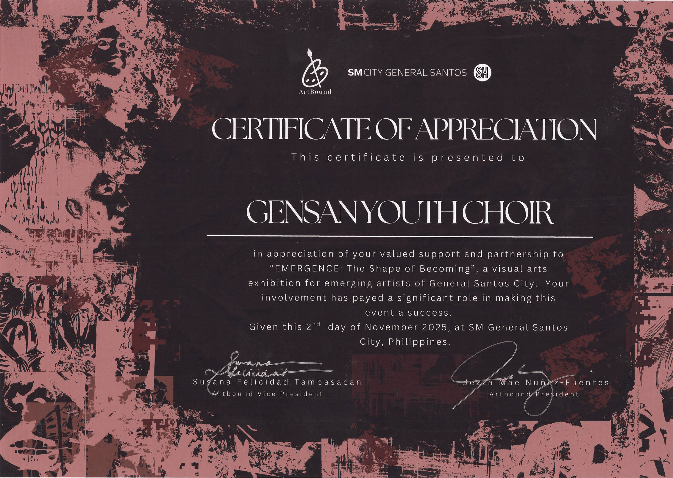 GYOCC Award Certificate